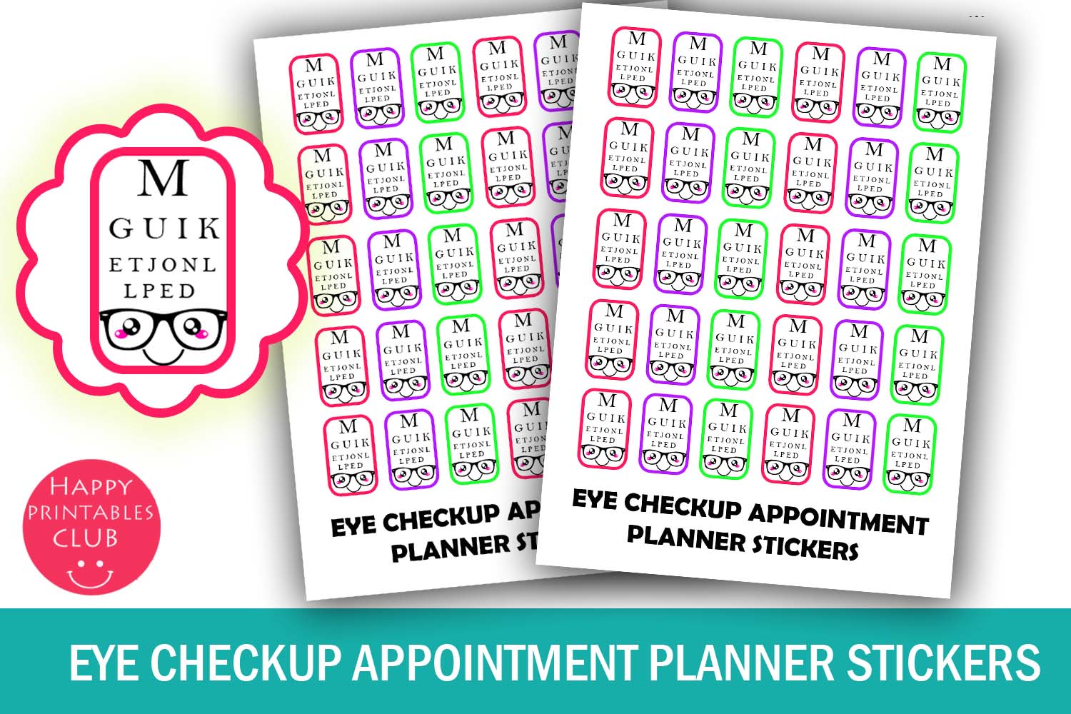 appointment planner stickers: Small Eye Checkup Icons for Optician Bookings original product preview