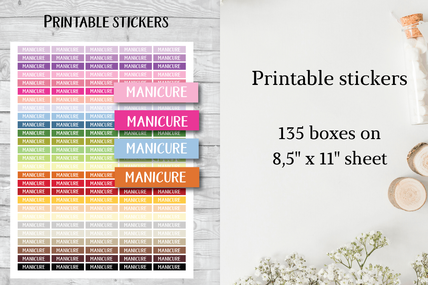appointment planner stickers: A Dense Manicure Reminder Sheet for Regular Salon Visits original product preview