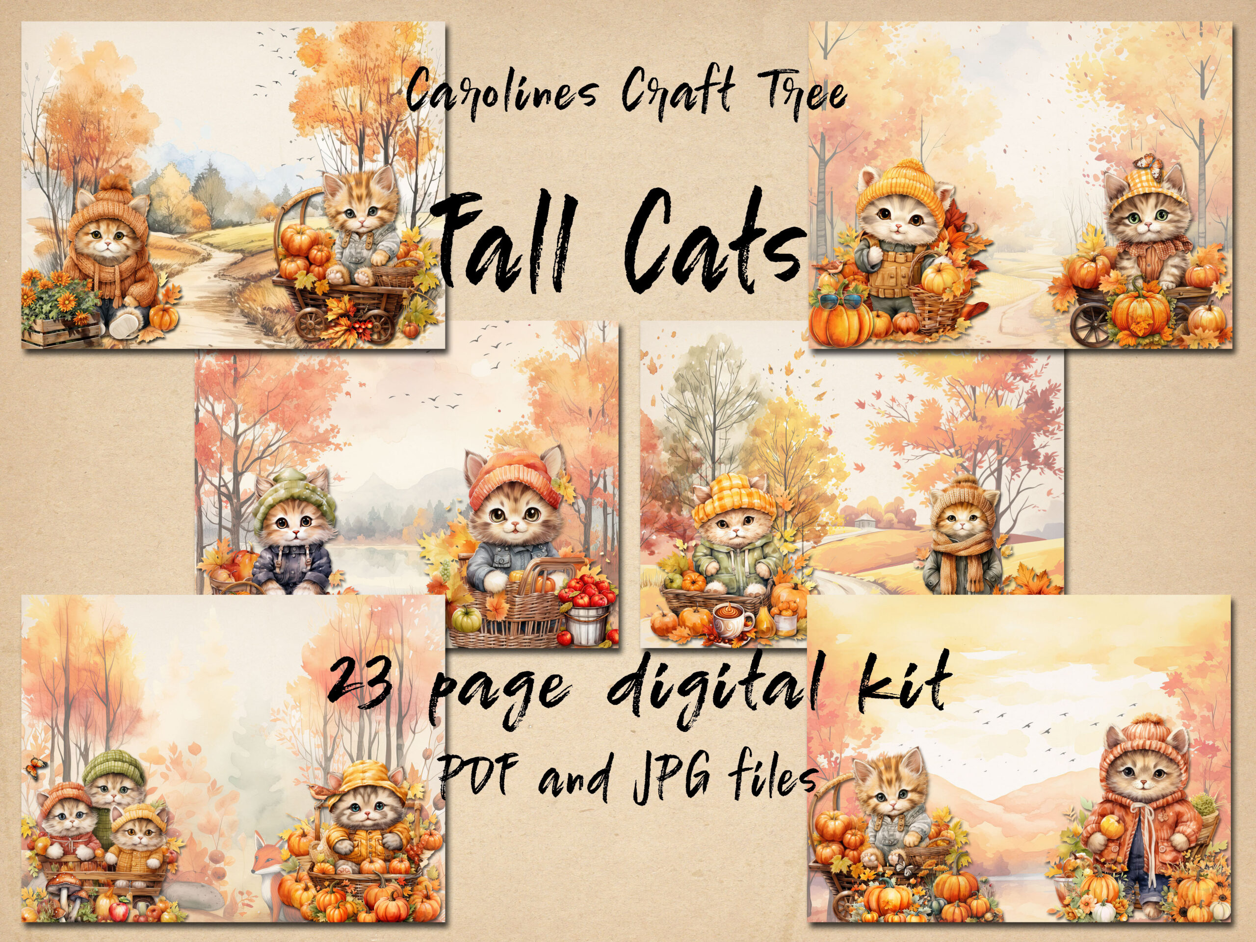 autumn journal: Fall Cats with Fourteen Journal Pages and Nine Craft Sheets original product preview