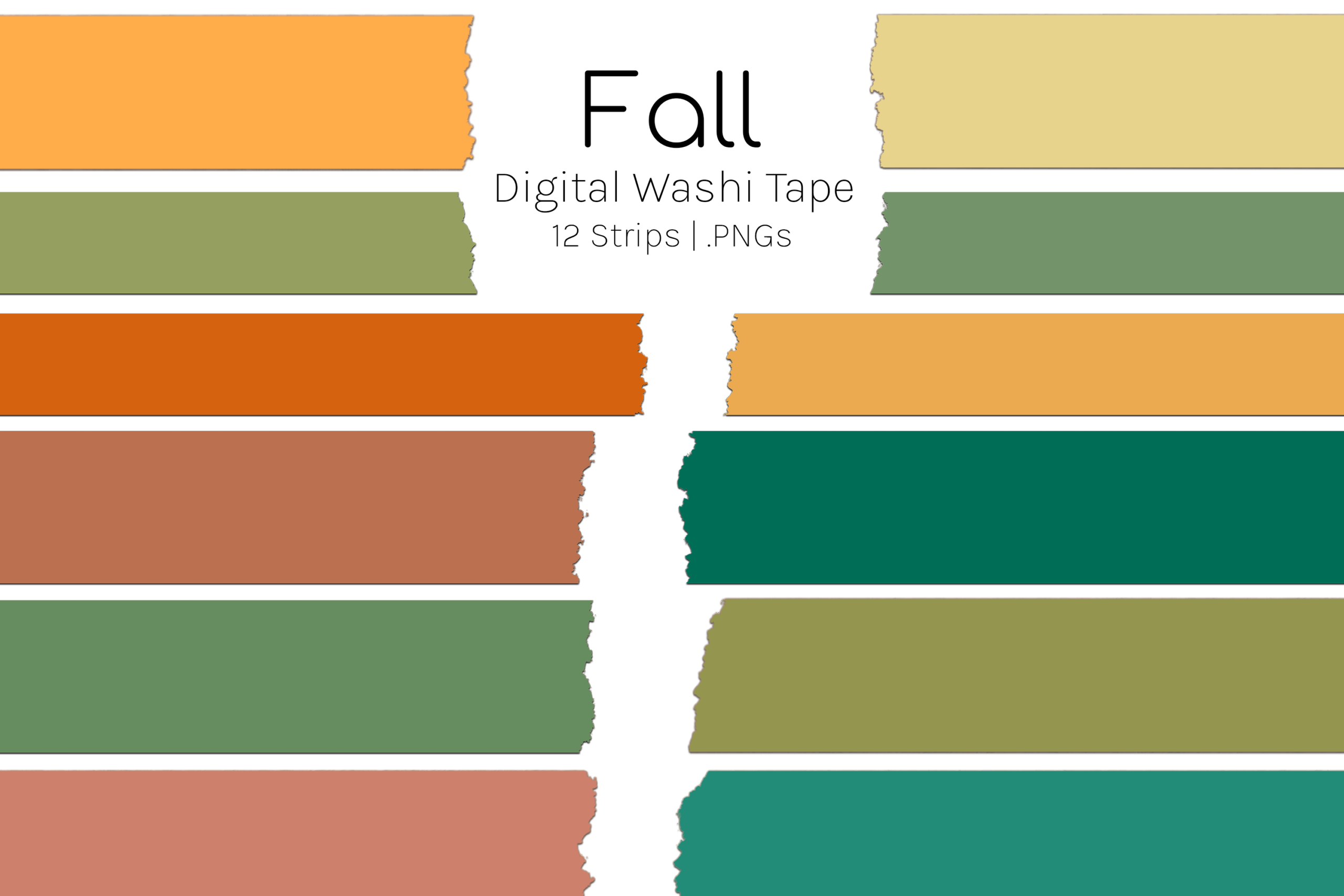 autumn washi tape: Twelve Transparent Fall Strips with Built-In Shadows original product preview