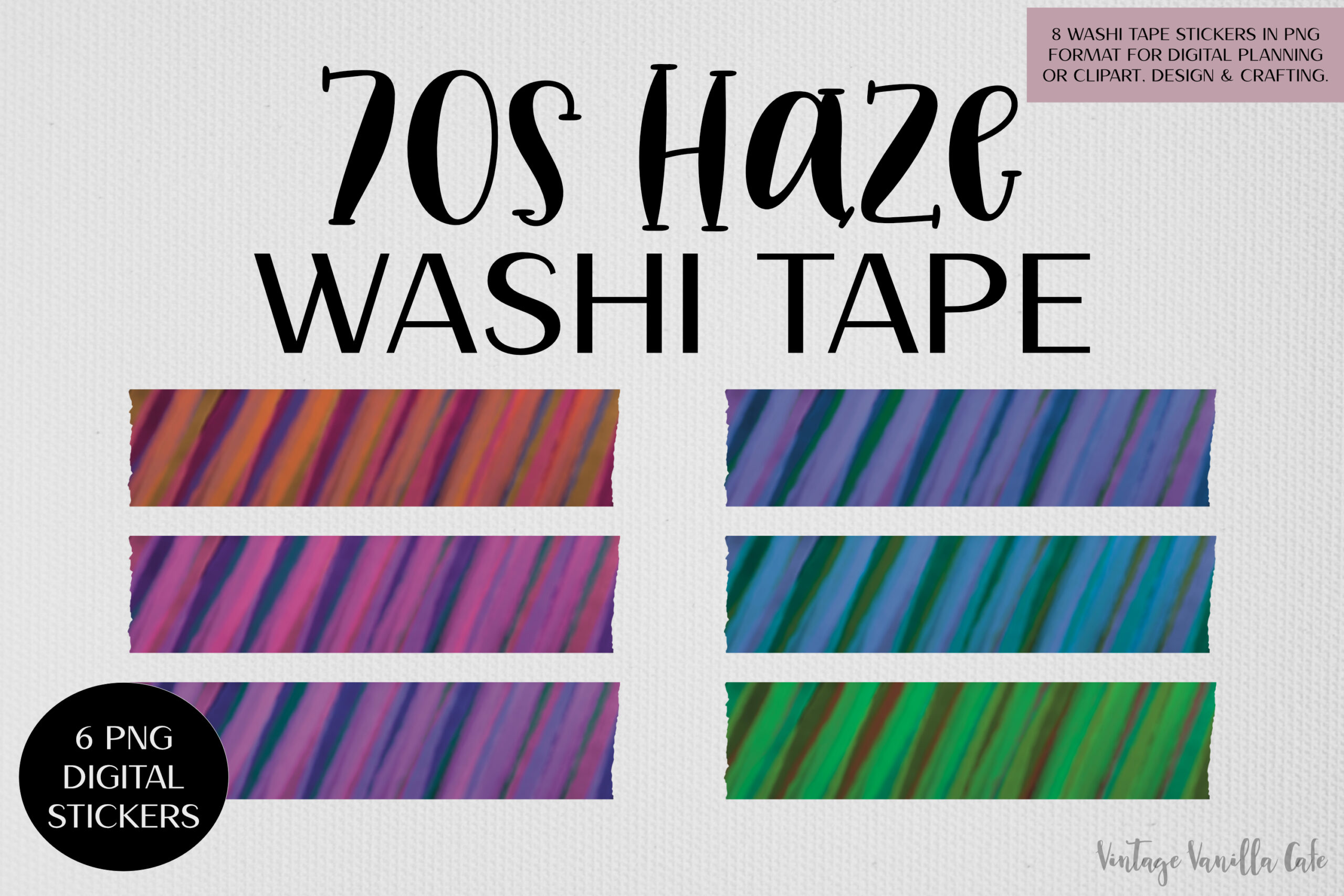 autumn washi tape: Six Retro Haze Strips for Muted Autumn Spreads original product preview
