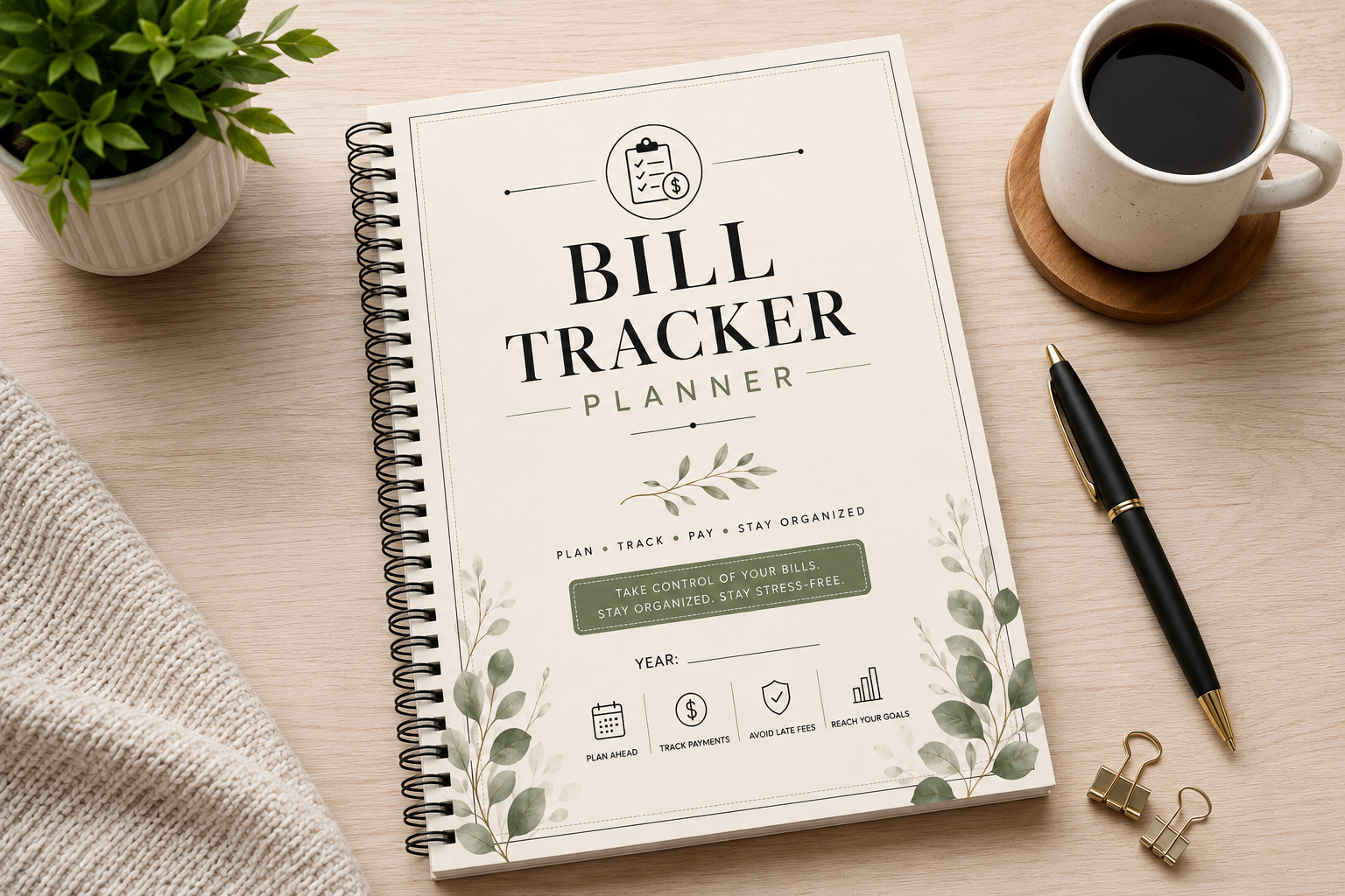 Bill Tracker Planner: Bill Tracker Planner: 52-Page A4 Workbook