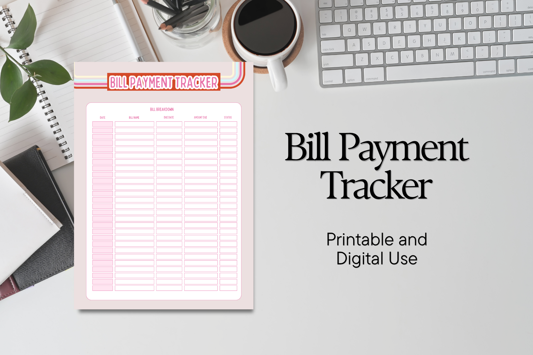 Bill Tracker Planner: Bill Payment Tracker PDF by Anny Sketches