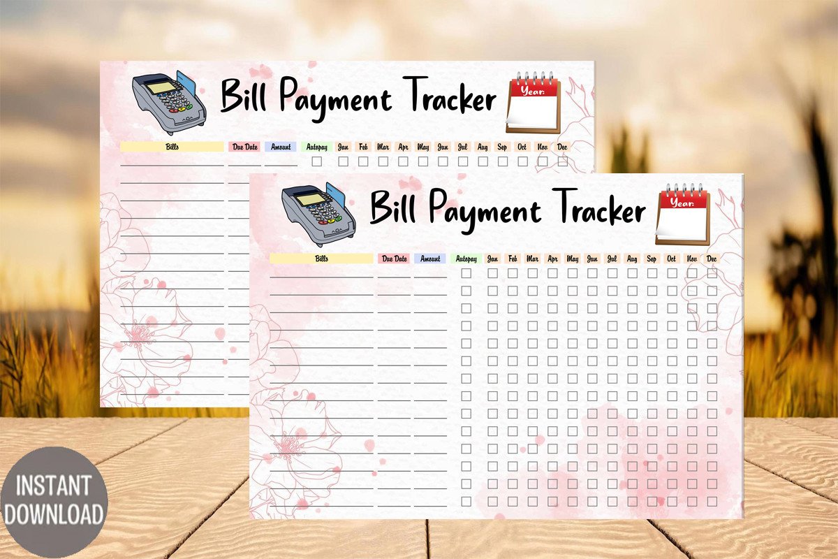 Bill Tracker Planner: Pink Bill Payment Tracker: A4 and A5