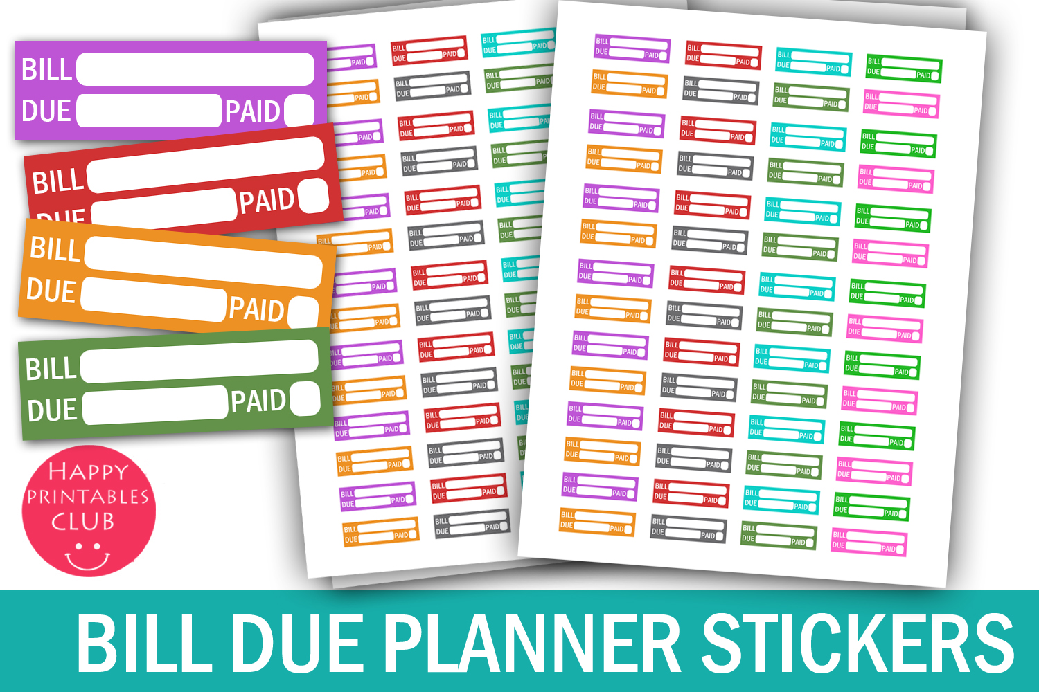 Bill Tracker Stickers: Bill Due and Paid Planner Stickers