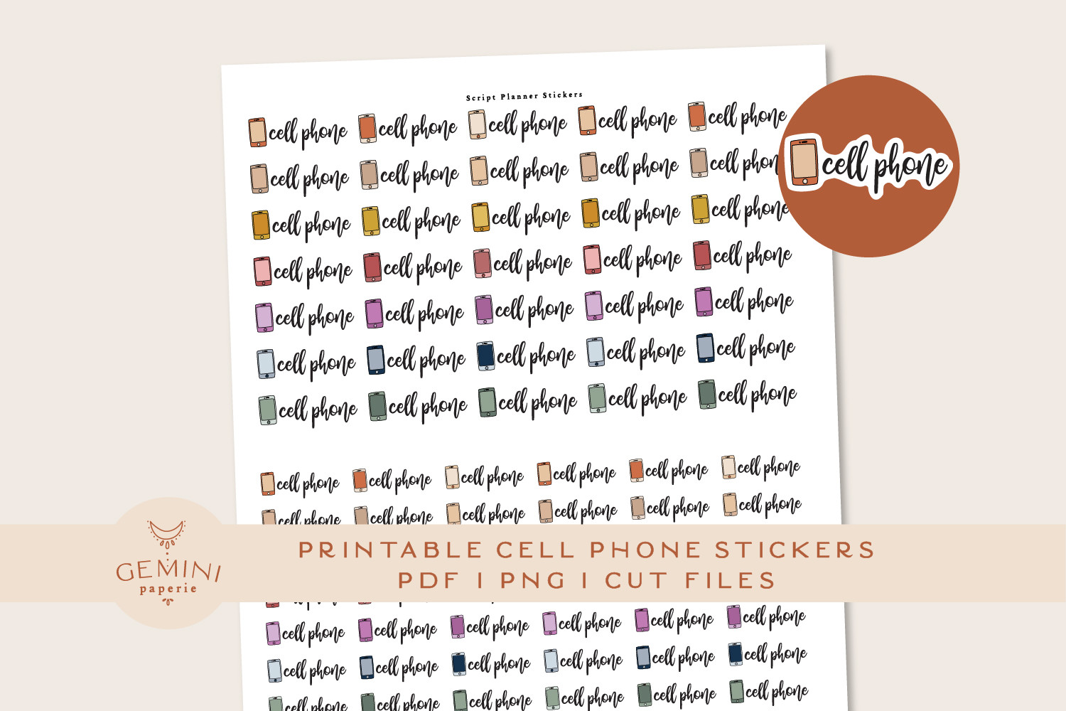 Bill Tracker Stickers: Cell Phone Bill Printable Planner Stickers