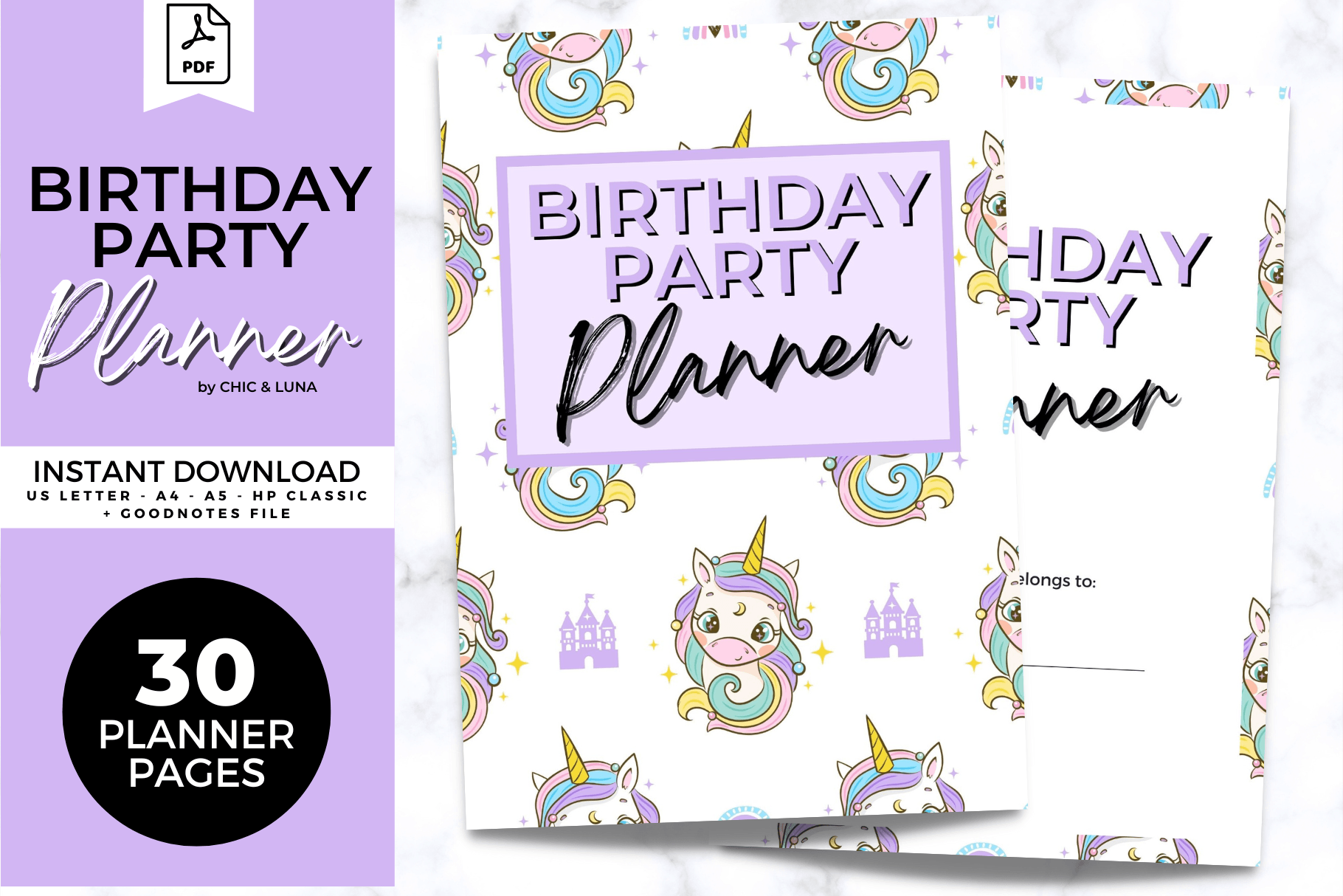Birthday Planner: Jennifer Magri Designs: Printable and Goodnotes Party Planner