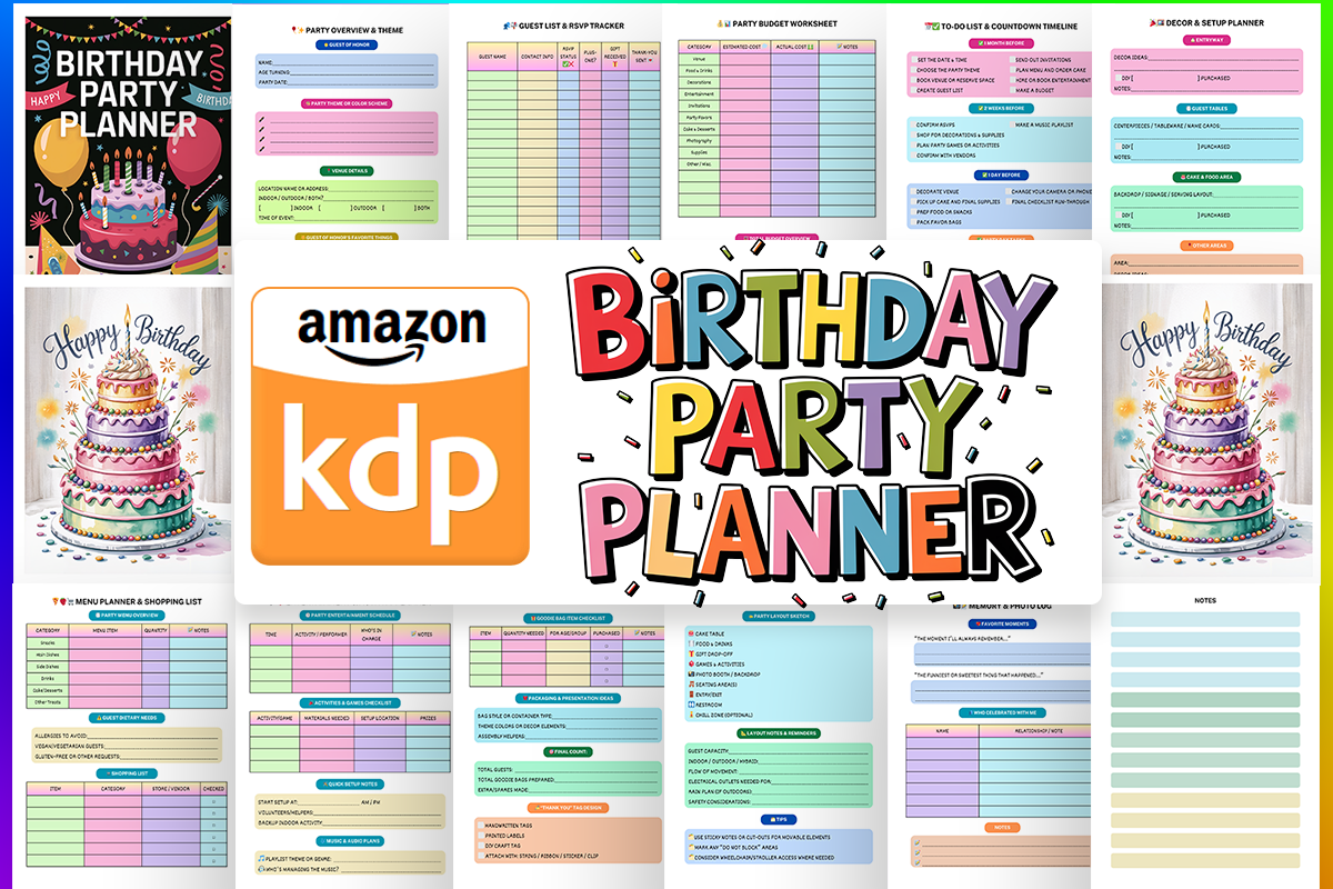 Birthday Planner: KDP Studio: Detailed Birthday Party Organizer