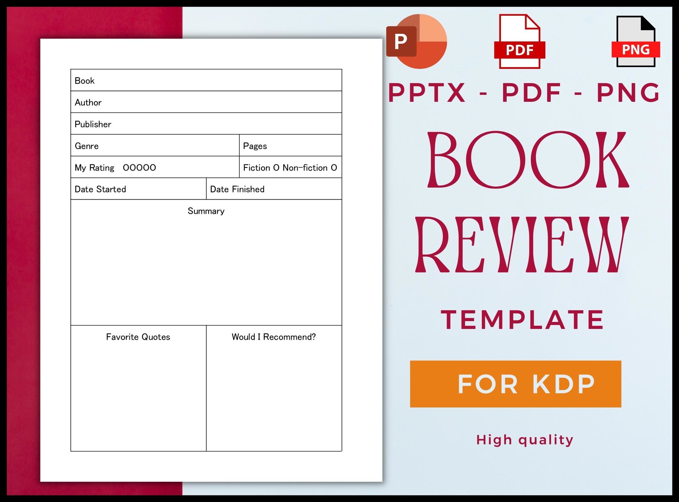 Book Review Journal: Large-Page PowerPoint Book Review Interior original product preview