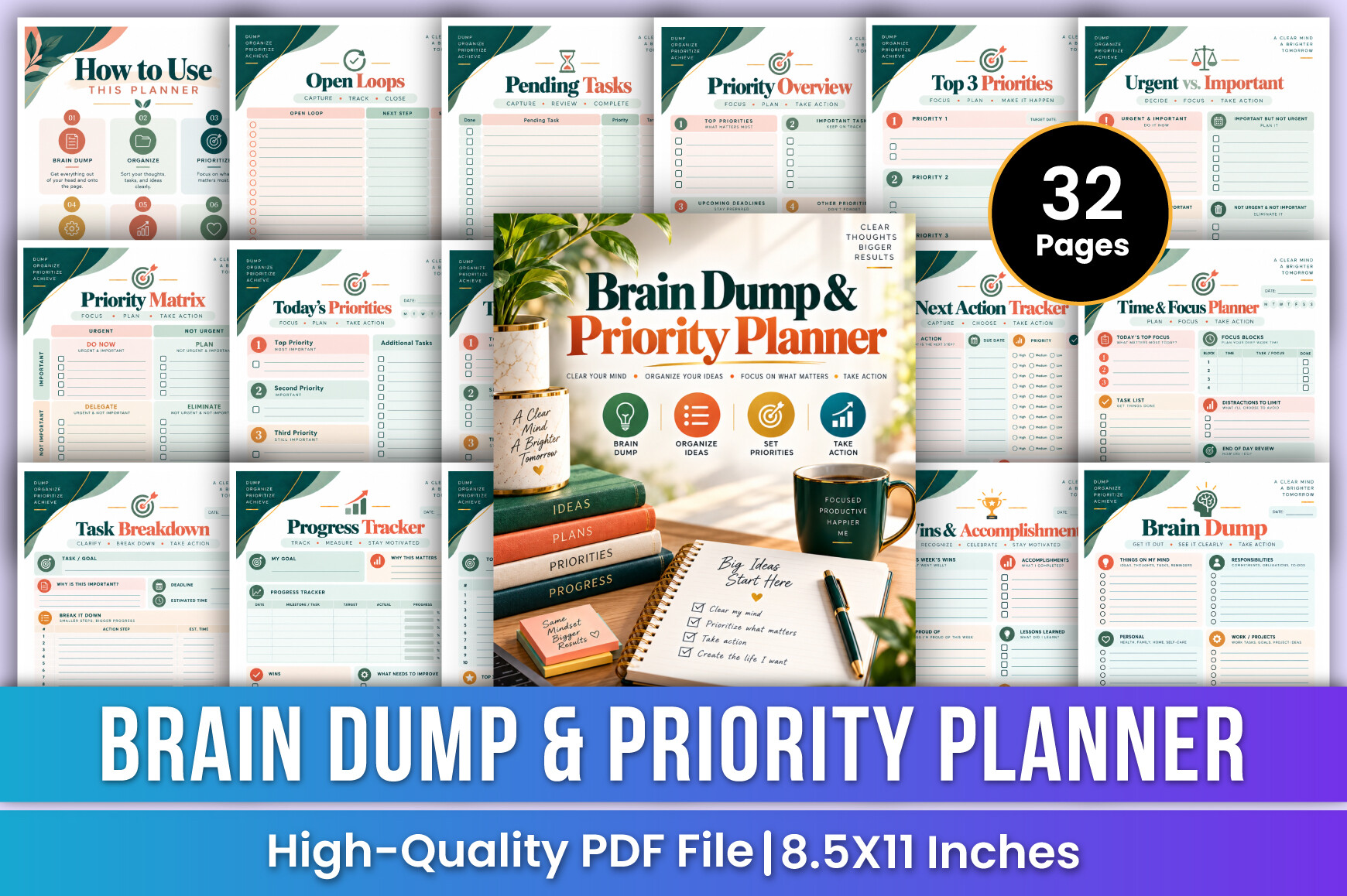 Brain Dump Planner: Brain Dump and Priority Planner with Open-Loop Tracking original product preview