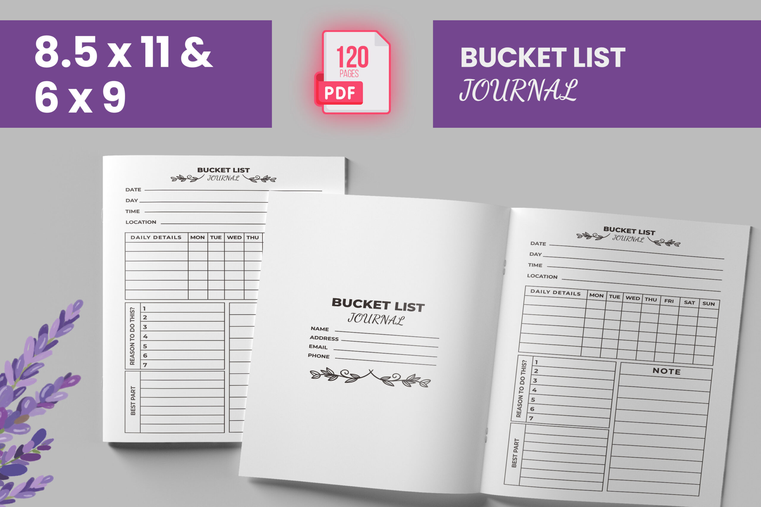Bucket List Journal: Boss Designer: Simple Bucket List Journal