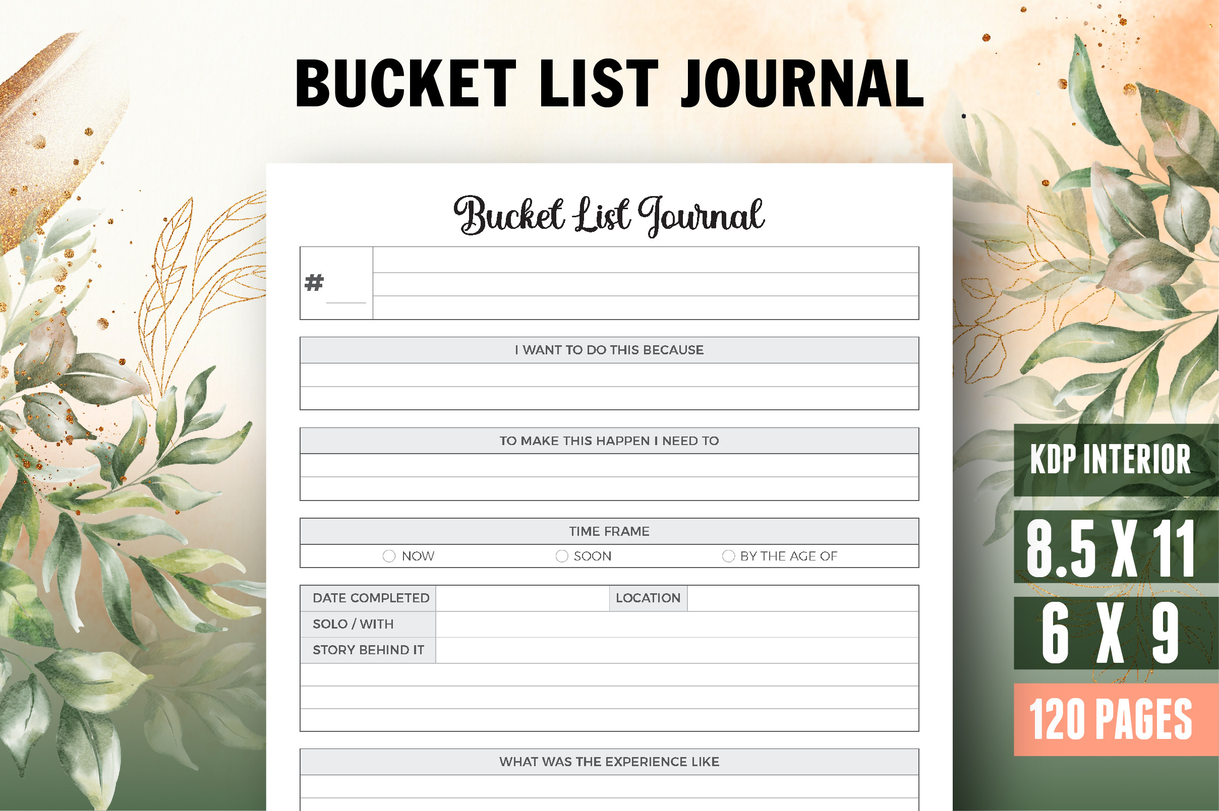 Bucket List Journal: Vector Cafe: Bucket List Journal with Source Files