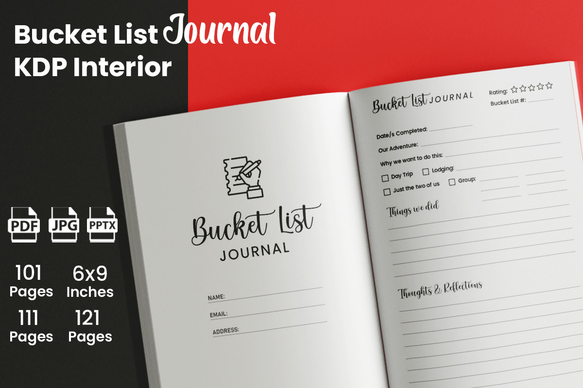 Bucket List Journal: KDP Champ: Flexible Page-Count Bucket List Journal
