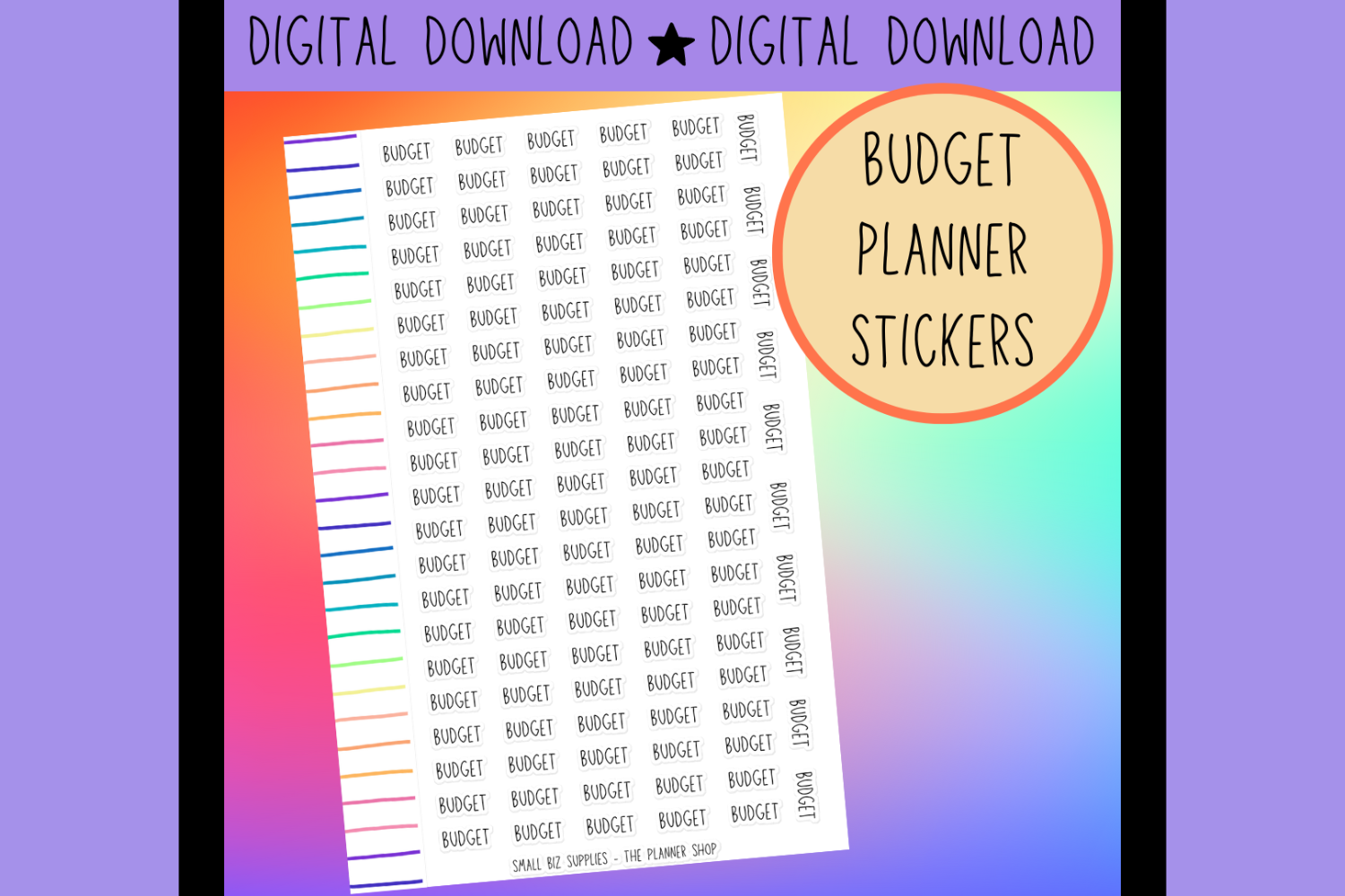 Budget Planner Stickers: Compact Budget Planner Sticker Sheet