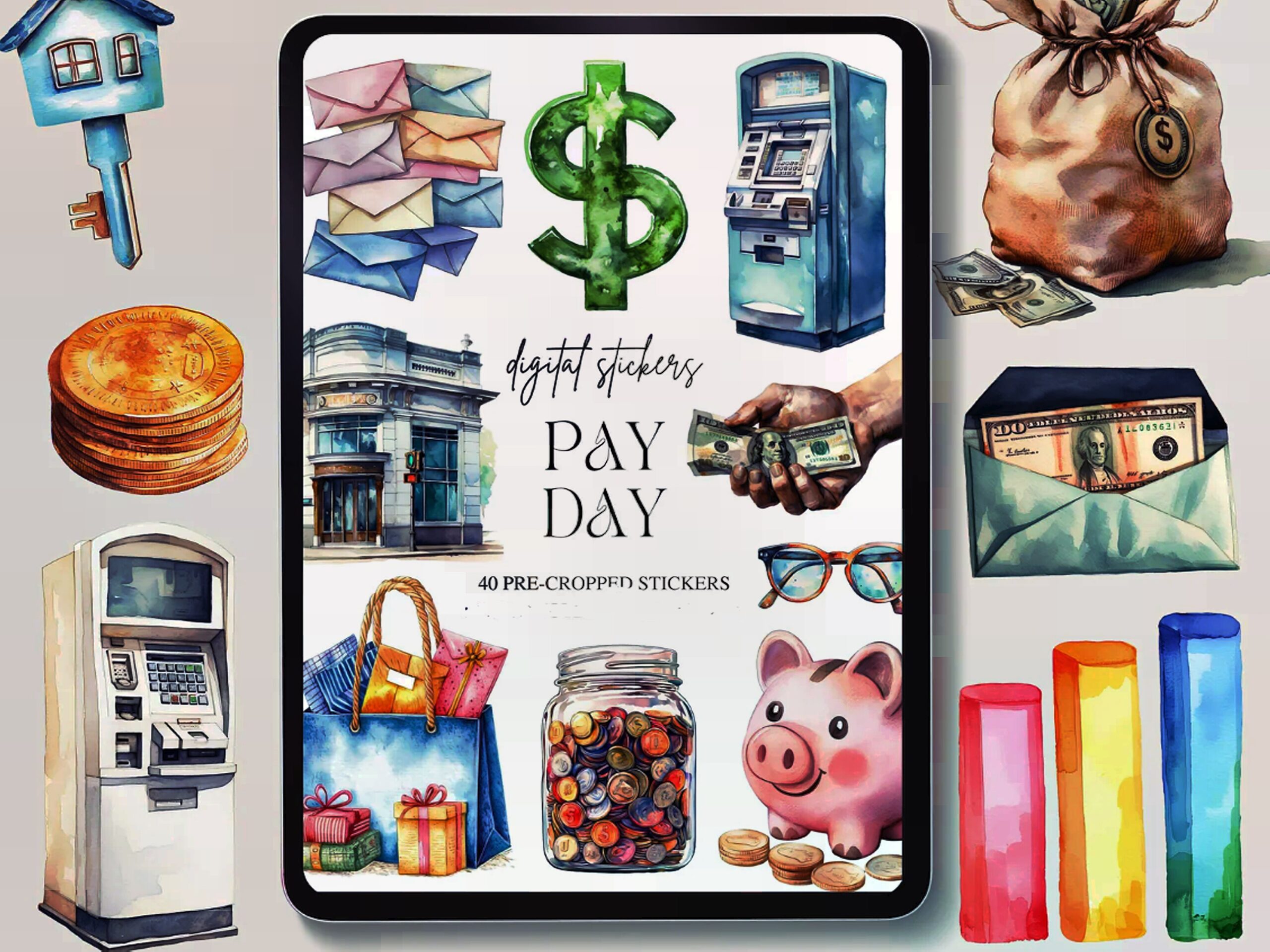 Budget Planner Stickers: Pay Day Digital Planner Stickers
