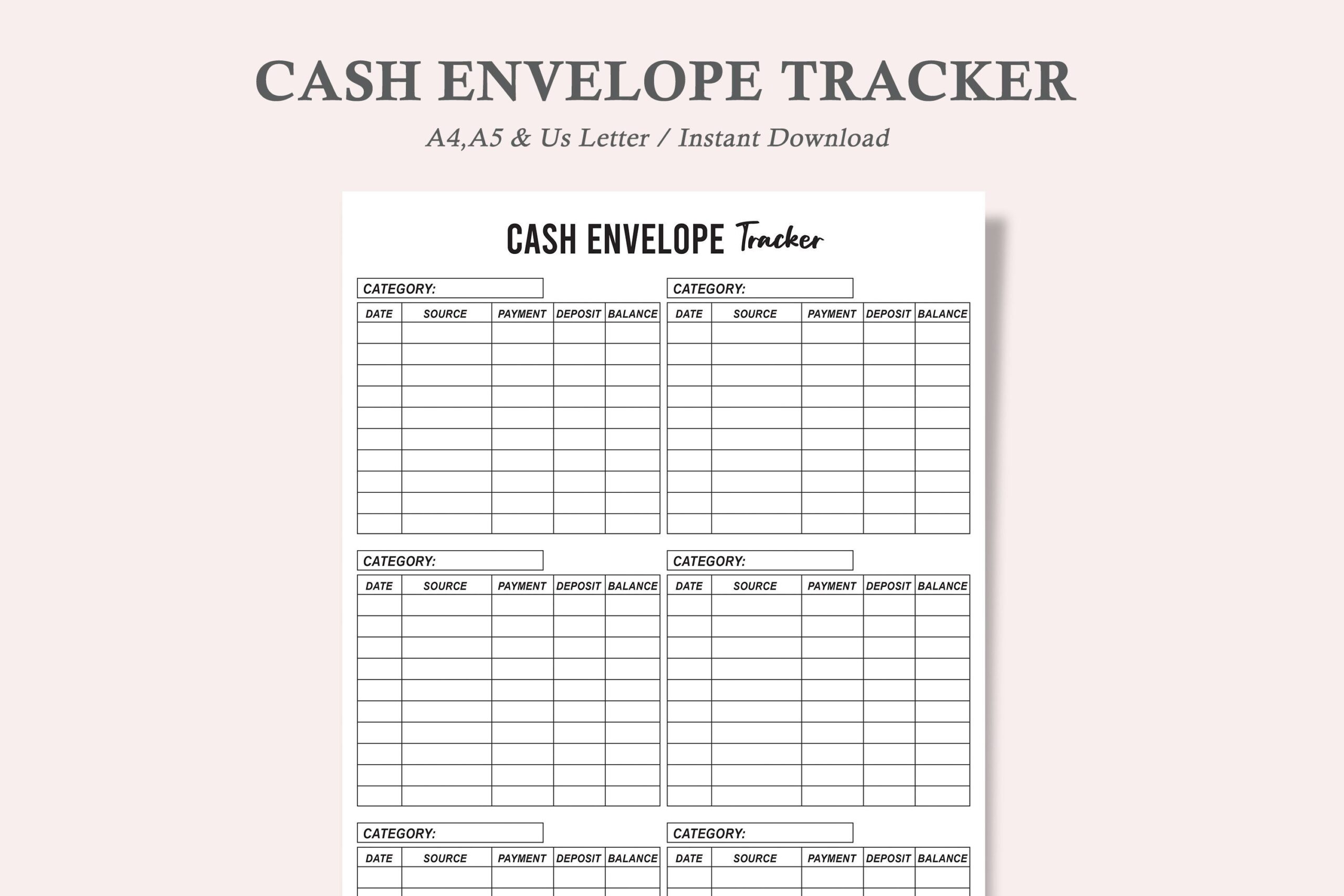 Cash Envelope Planner — Cash Envelope Tracker by watercolortheme