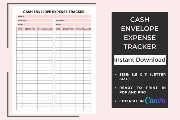 Cash Envelope Planner — Cash Envelope Expense Tracker Canva by BKS Studio