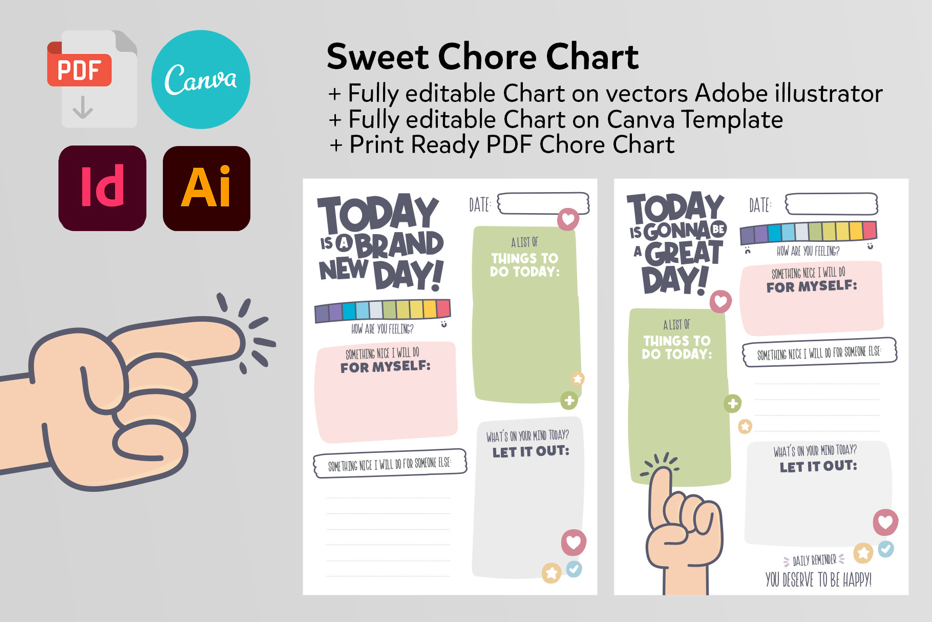 Chore Chart: DeLaGranSiete: Editable Canva and InDesign Chart