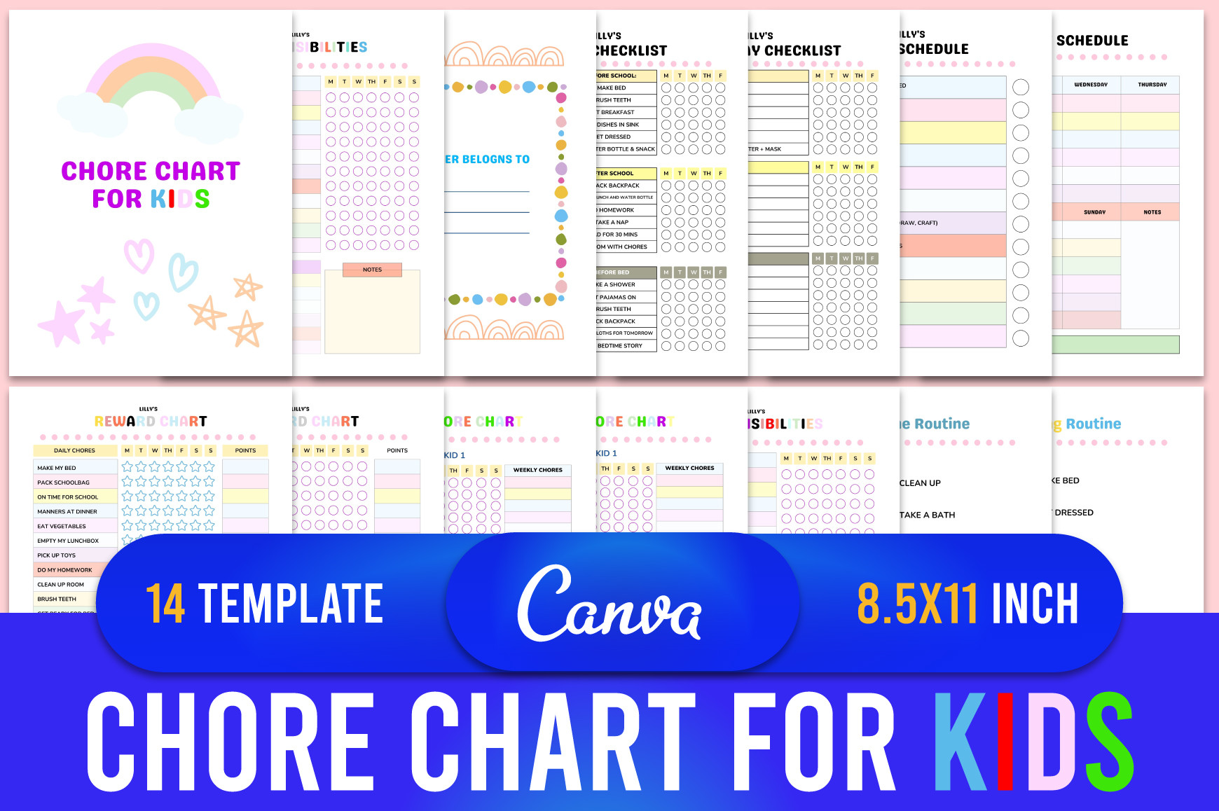 Chore Chart: designmela01: Kids Chores and Routine Collection