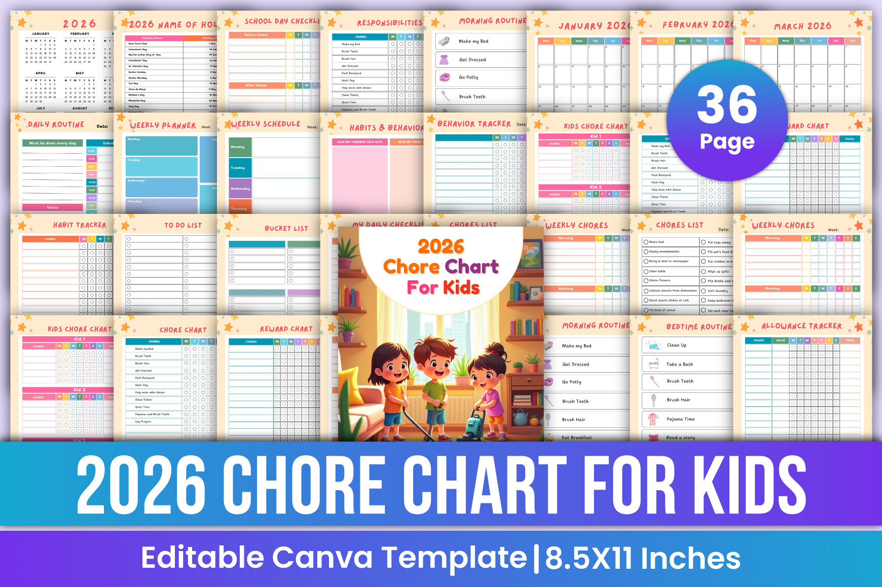 Chore Chart: Mustafiz: 2026 Kids Chore and Reward Kit