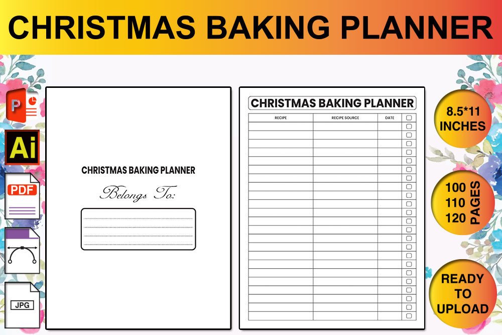 christmas baking planner: A Letter-Size Recipe Log with Three Editable Sources original product preview