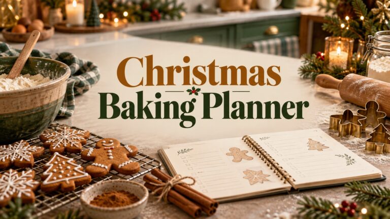Christmas Baking Planner with realistic planner and themed stationery