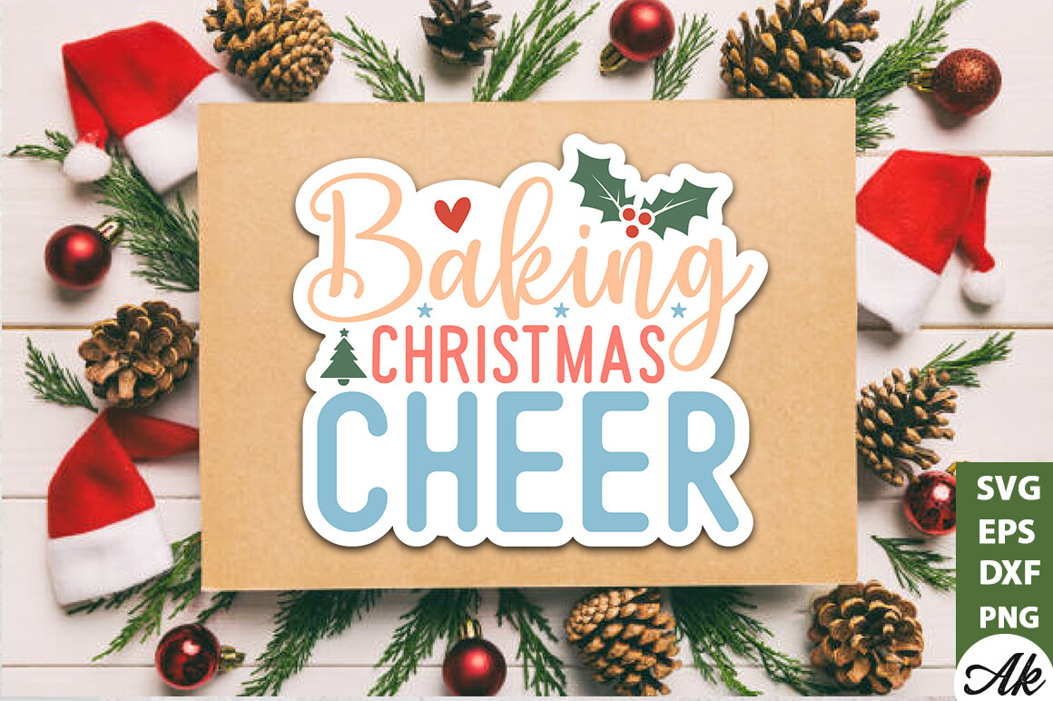 Christmas Baking Stickers: Baking Christmas Cheer Lettering in Four Formats original product preview