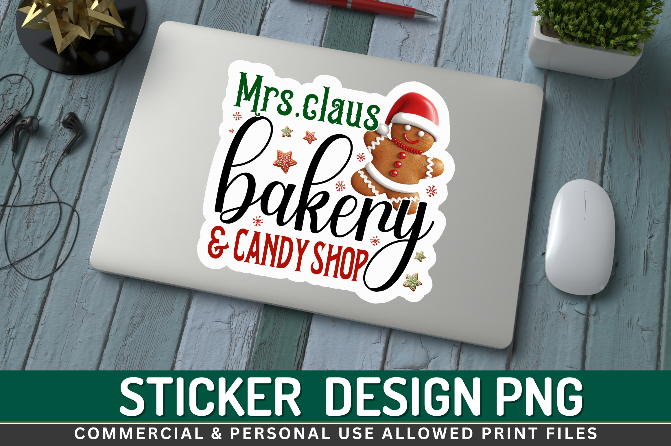 Christmas Baking Stickers: Mrs. Claus Bakery and Candy Shop PNG original product preview