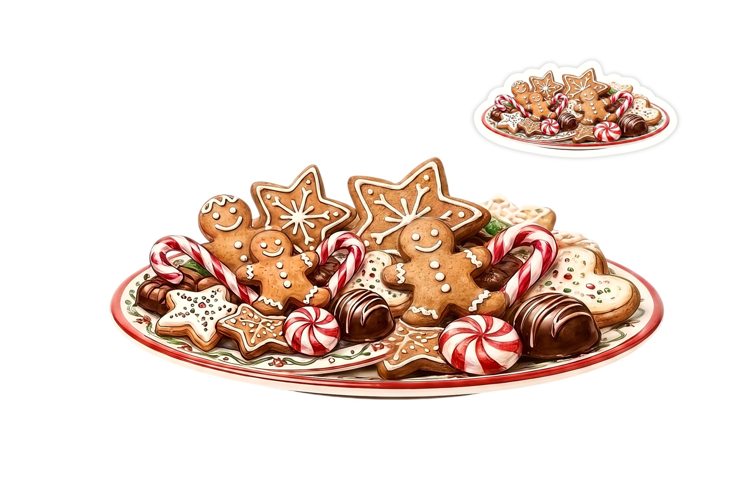 Christmas Baking Stickers: One Detailed Plate of Festive Cookies original product preview