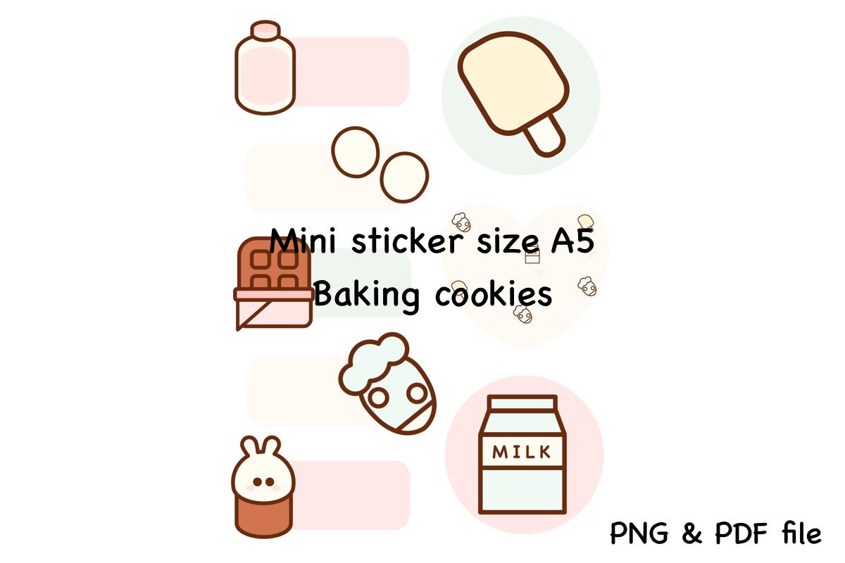 Christmas Baking Stickers: Small Baking Icons on an A5 Sheet original product preview