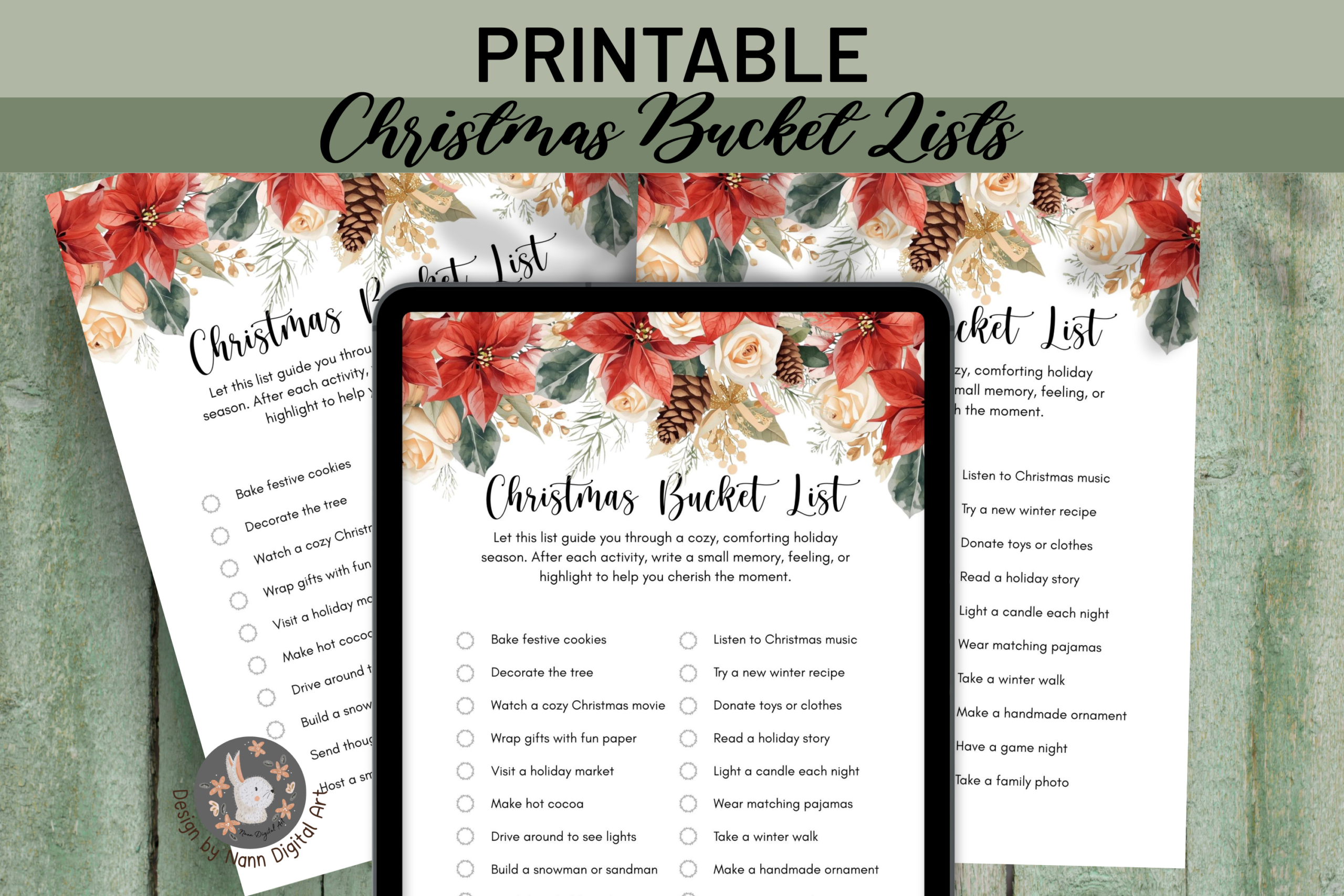 christmas bucket list: Minimalist Letter-Size Christmas Activity List original product preview
