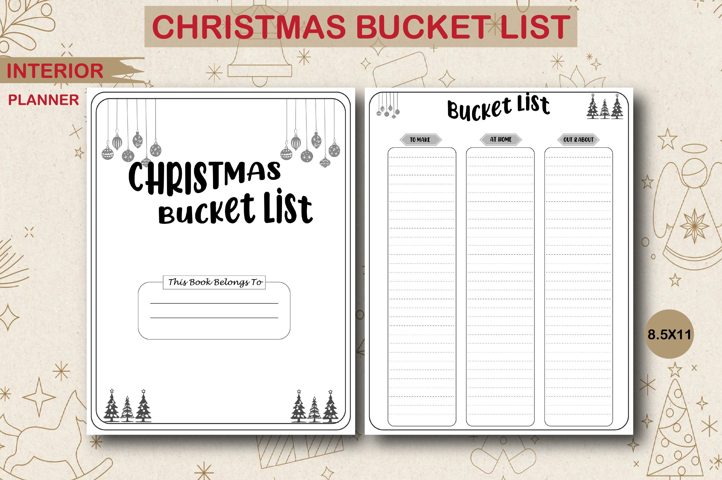 christmas bucket list: Christmas Bucket List Interior with PNG and Editable Sources original product preview
