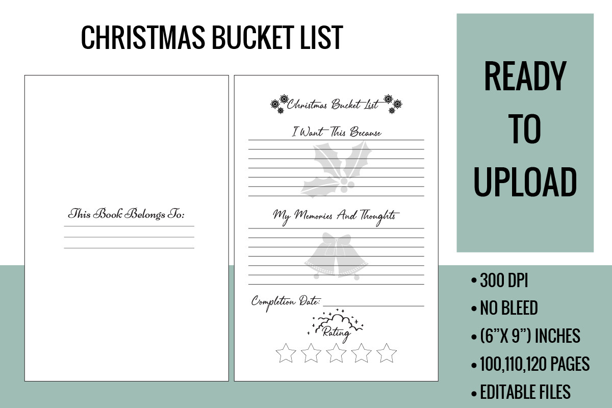 christmas bucket list: Compact Christmas Bucket List Notebook in Three Page Counts original product preview