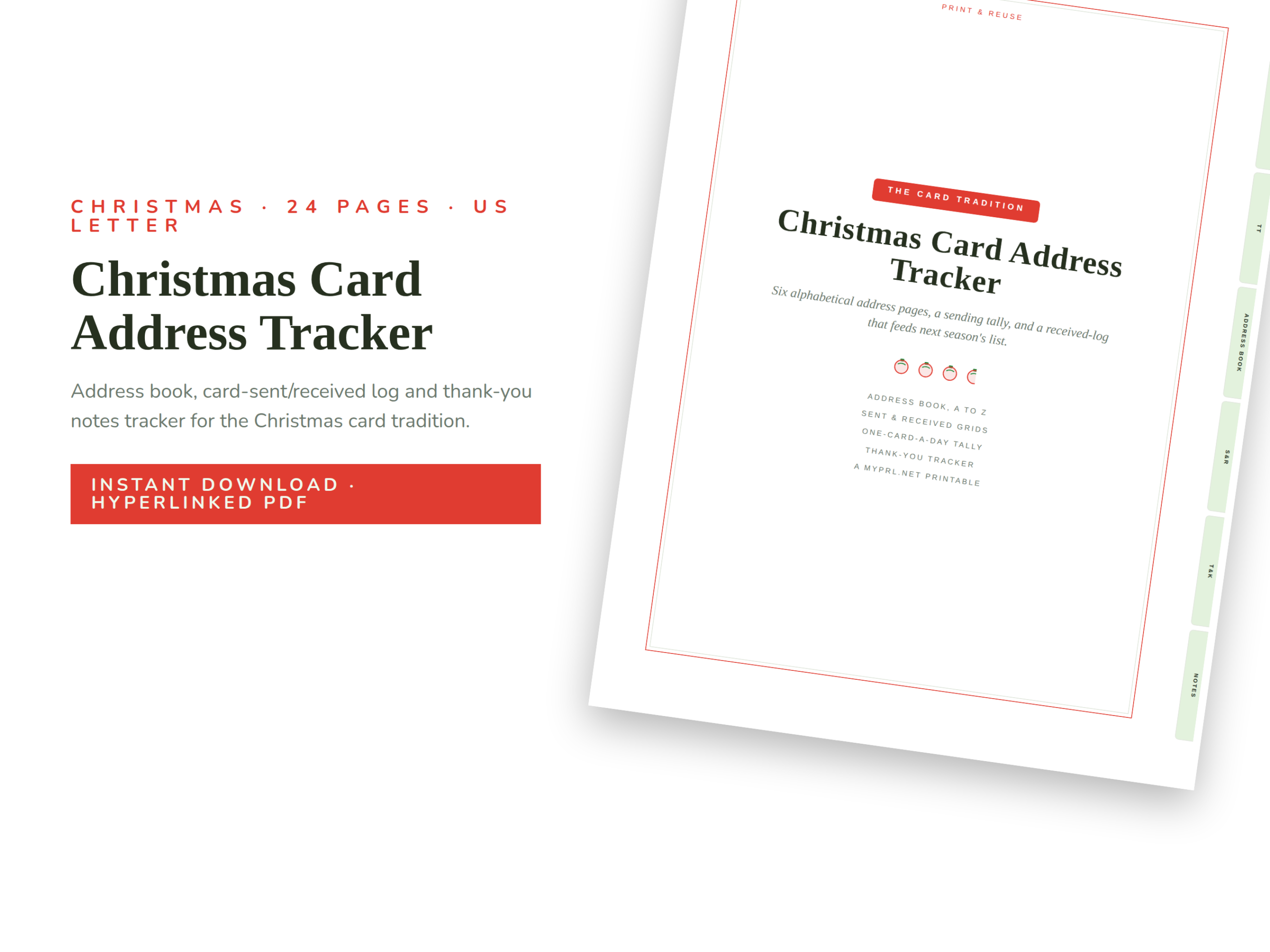 christmas card tracker: A Linked Organizer for Addresses, Sending and Thank-Yous original product preview