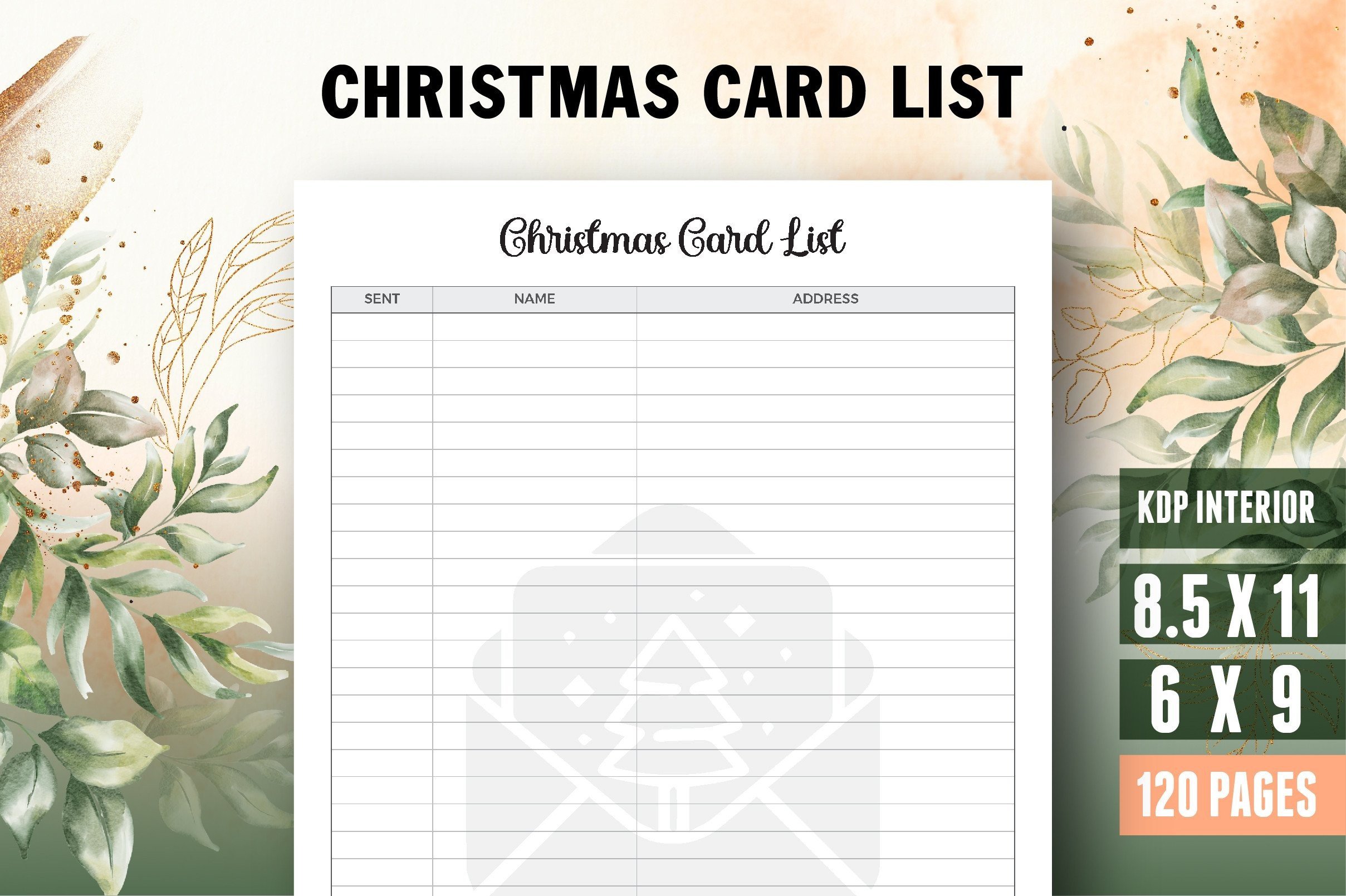 christmas card tracker: An Editable Card List in Letter and Notebook Sizes original product preview