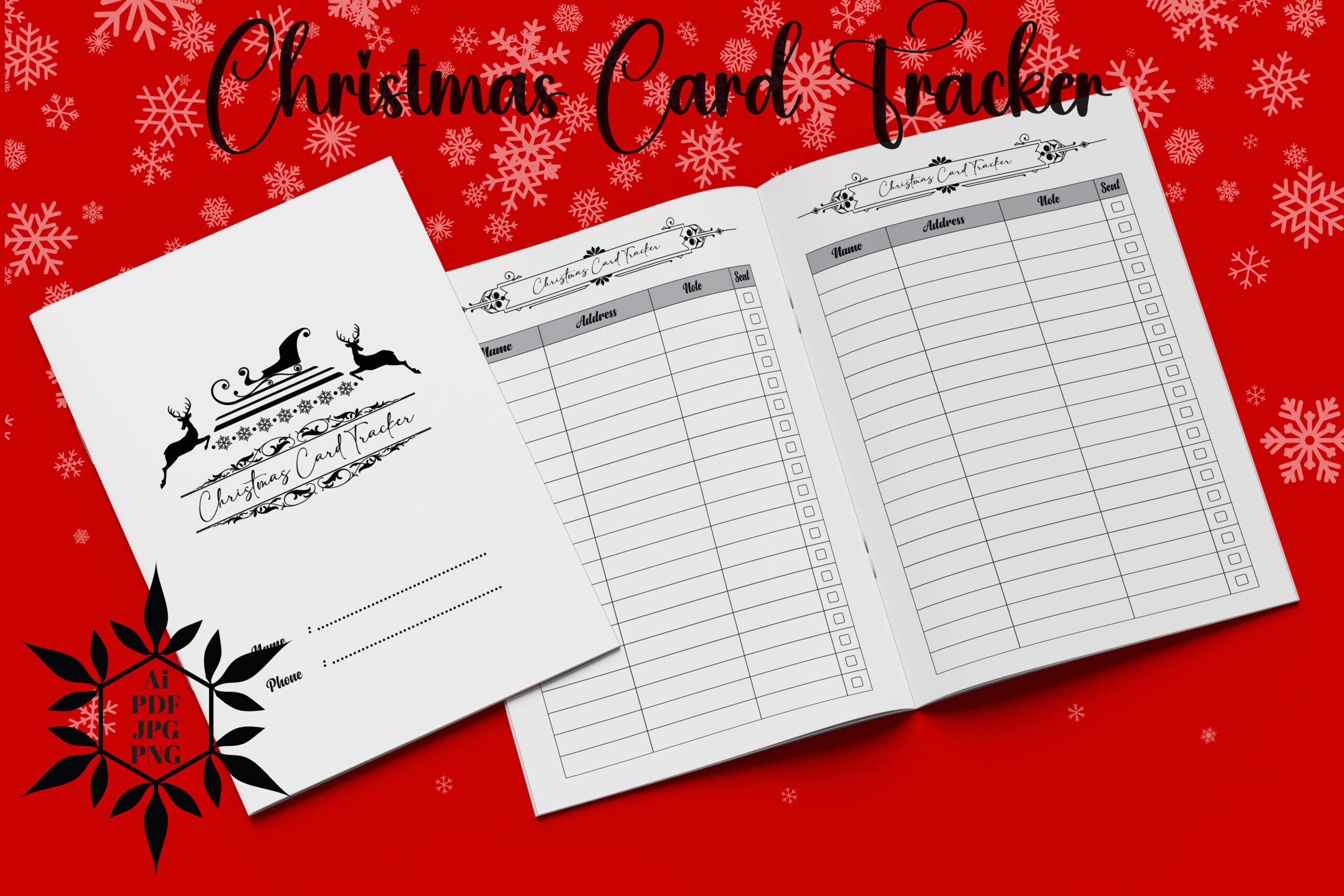 christmas card tracker: An Eleven-Page Card Tracker with Illustrator Sources original product preview