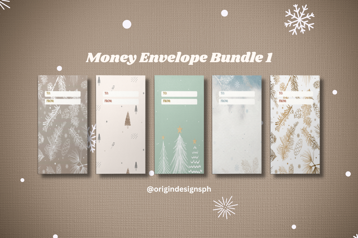 christmas cash envelopes: Muted Winter Money Envelopes for a Coordinated Gift Stack original product preview