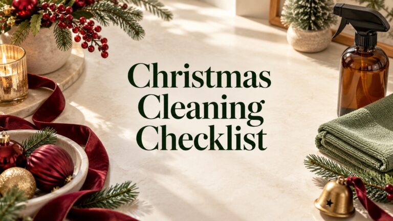 Christmas Cleaning Checklist editorial cover with centered title