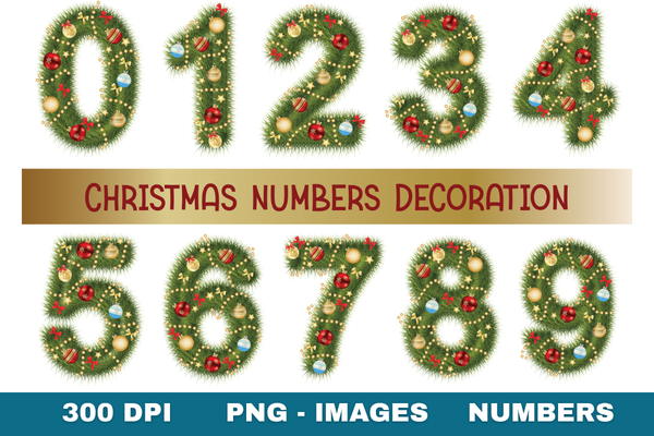 christmas countdown stickers: Pine-Branch Digits for Building Your Own Countdown Labels original product preview