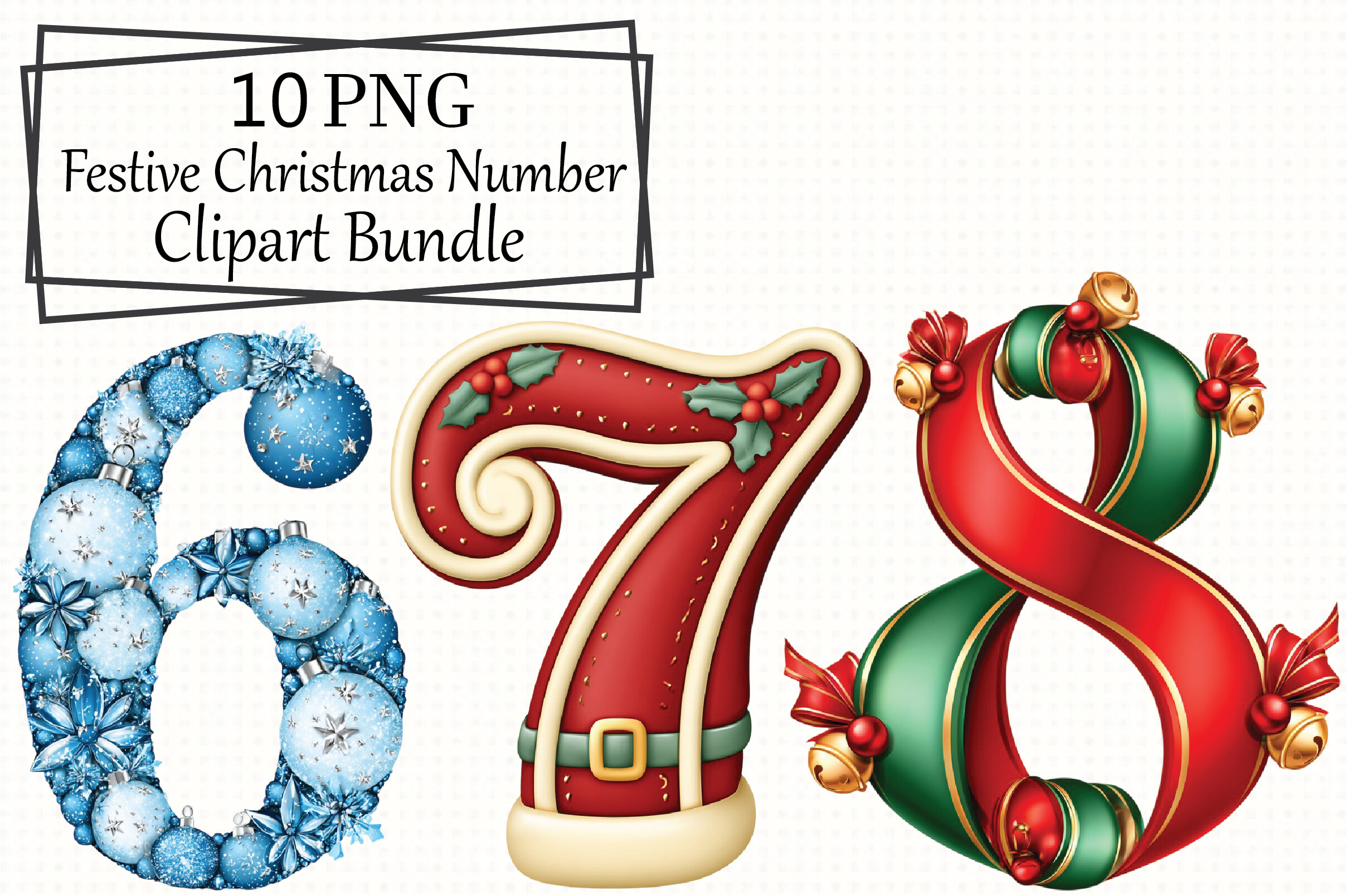 christmas countdown stickers: Ten Festive Number PNGs for Custom Planner Countdowns original product preview