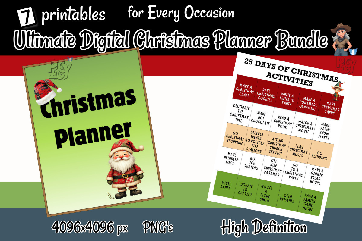 Christmas Decoration Planner: Seven PNG Printables with Decor Planning original product preview