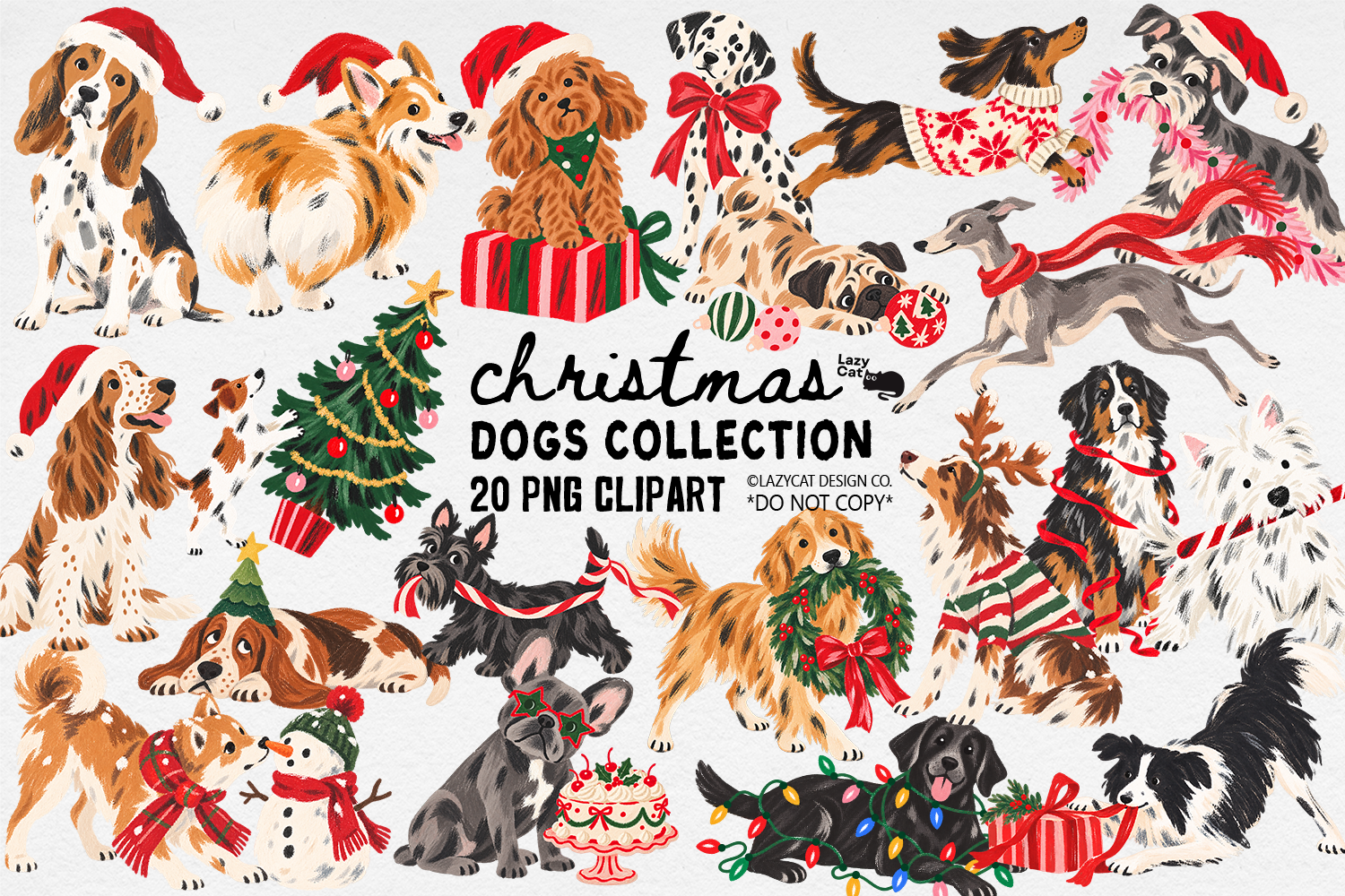 Christmas Dog Stickers: Twenty Watercolor-Style Dogs with Seasonal Details original product preview