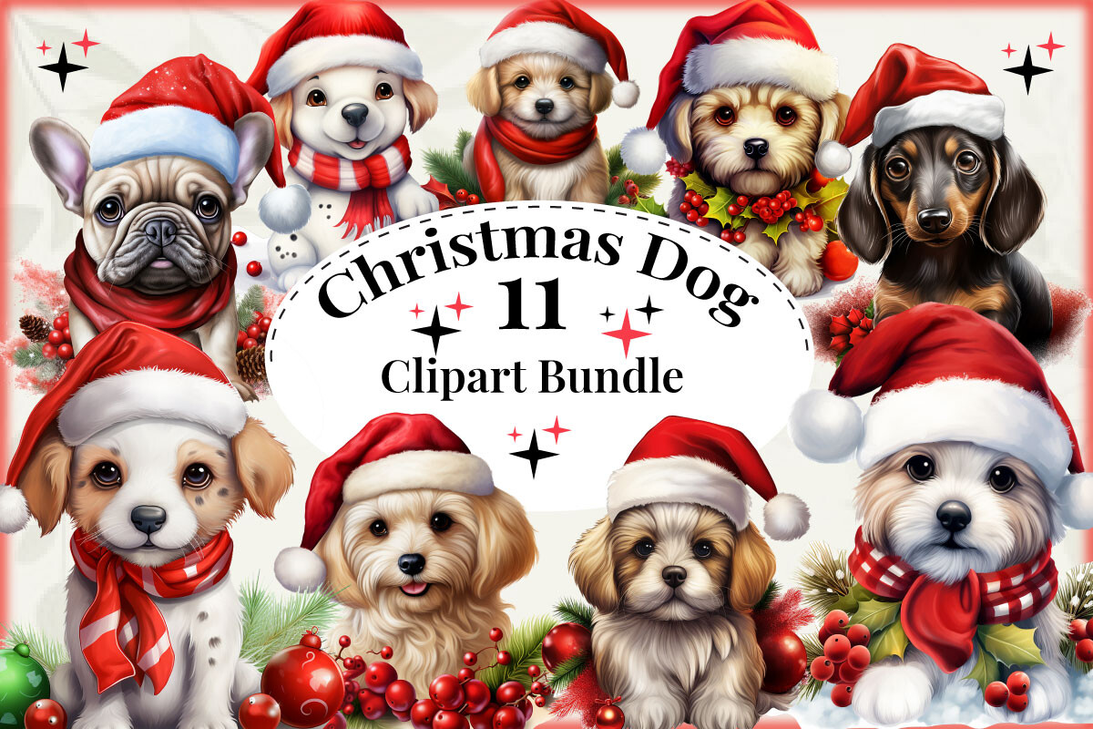 Christmas Dog Stickers: Eleven Cheerful Christmas Dog Illustrations original product preview