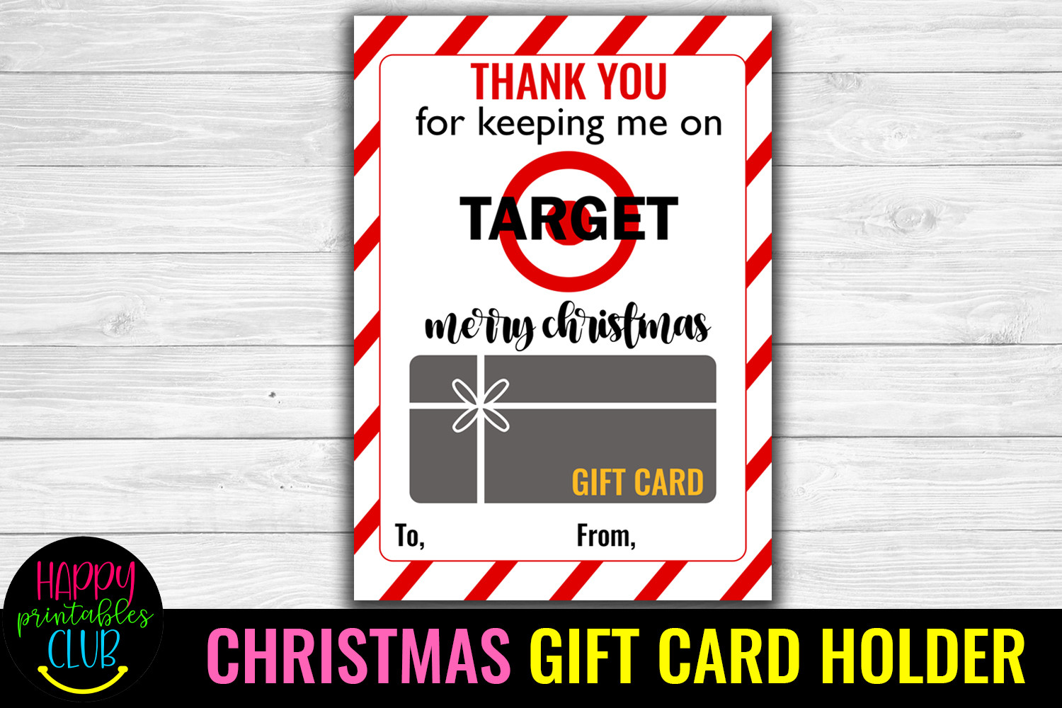 Christmas Gift Card Holders: Printable Retailer-Themed Christmas Thank-You Card original product preview
