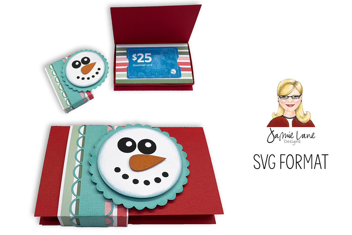 Christmas Gift Card Holders: Small Snowman Gift Card Box with an Interior Insert original product preview