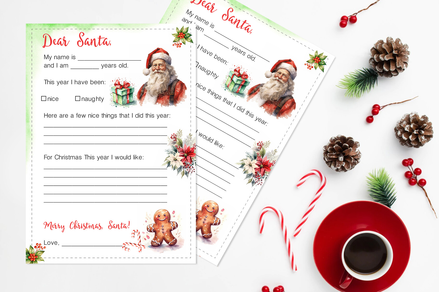 letter to santa templates: Letter and Envelope JPG Set original product preview