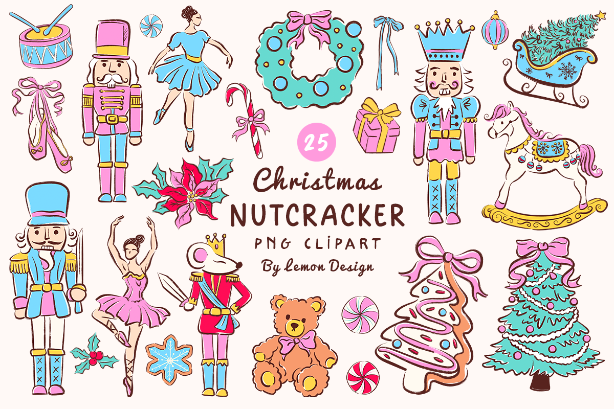 nutcracker stickers: 24 Large PNGs by Lemon.design original product preview