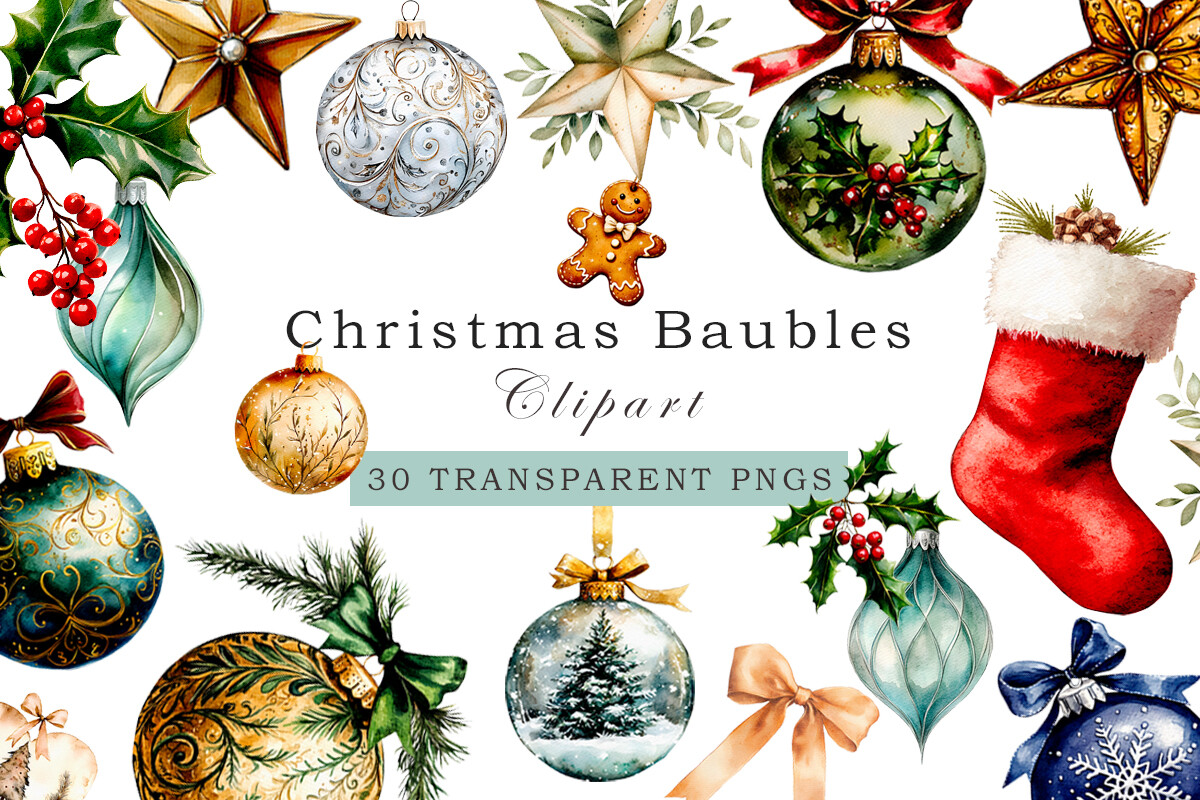 Christmas Ornament Stickers: Thirty Transparent Baubles and Seasonal Elements original product preview