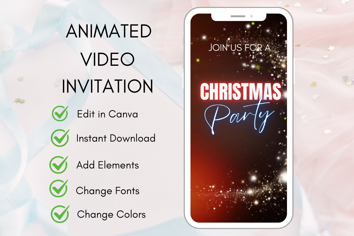 Christmas Invitation Templates: Animated Christmas Party Invitation for Digital Sharing original product preview