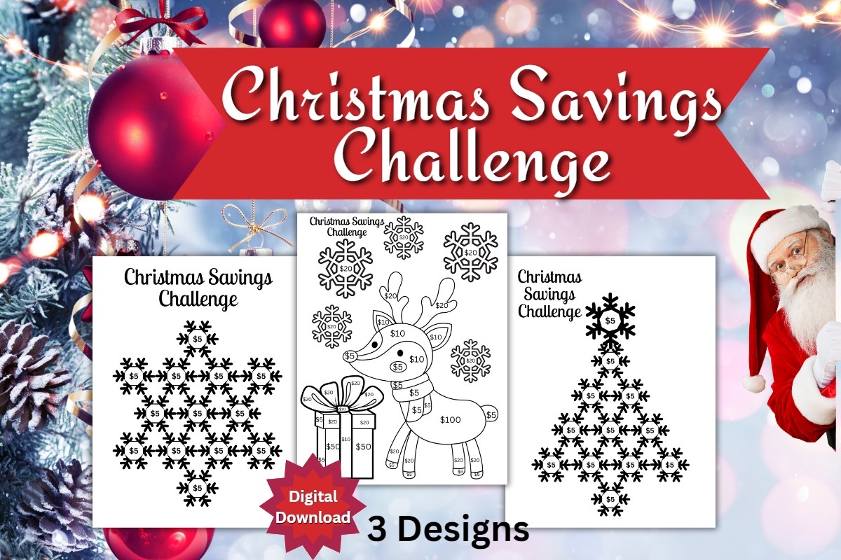 christmas savings challenge: Three Festive Pages with a Flexible Savings Goal original product preview